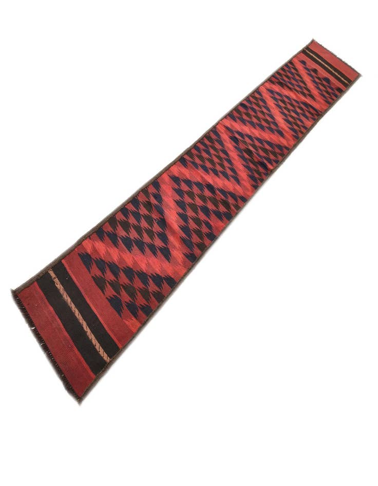 Detail image of  1' 9 x 12'  Hand Woven Kilim Fars Wool Runner Rug