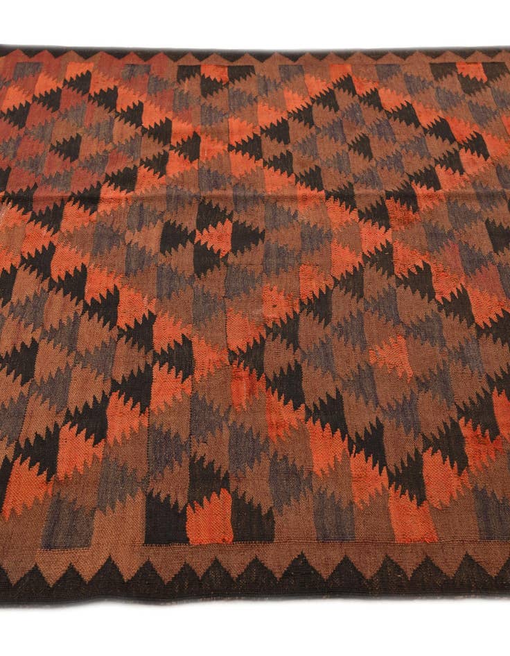 Detail image of  4' 5 x 14' 7  Hand Woven Kilim Fars Wool Runner Rug