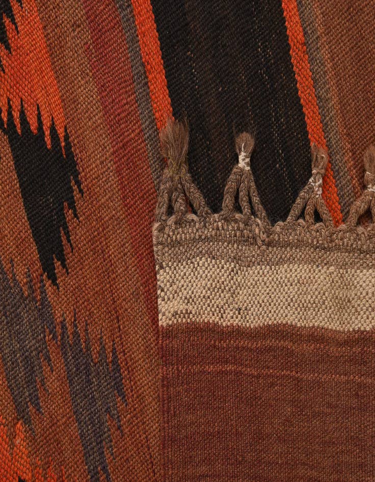 Detail image of  4' 5 x 14' 7  Hand Woven Kilim Fars Wool Runner Rug