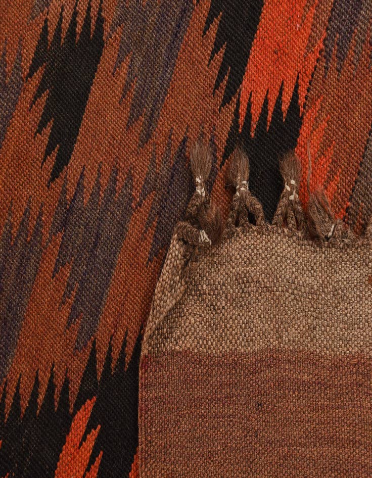 Detail image of  4' 8 x 14' 7  Hand Woven Kilim Fars Wool Runner Rug
