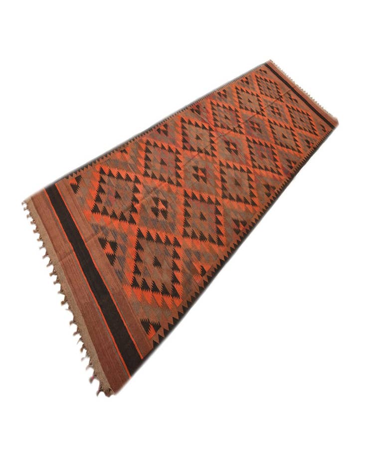 Detail image of  4' 8 x 14' 7  Hand Woven Kilim Fars Wool Runner Rug