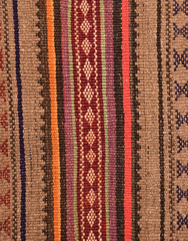 Detail image of  1' 10 x 10'  Hand Woven Kilim Fars Wool Runner Rug