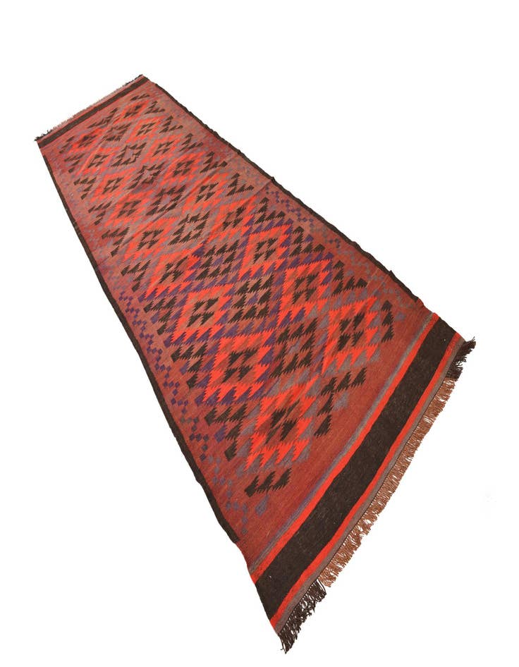 Detail image of  4' 4 x 13' 4  Hand Woven Kilim Fars Wool Runner Rug