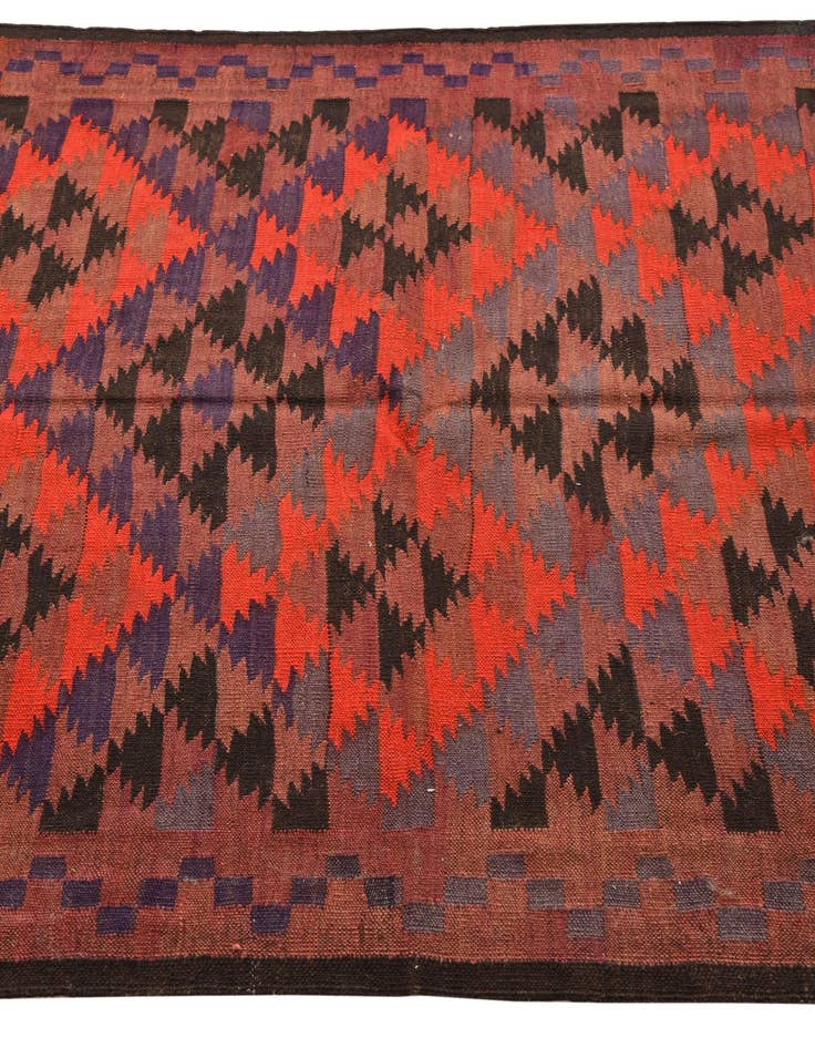 Detail image of  4' 4 x 13' 4  Hand Woven Kilim Fars Wool Runner Rug