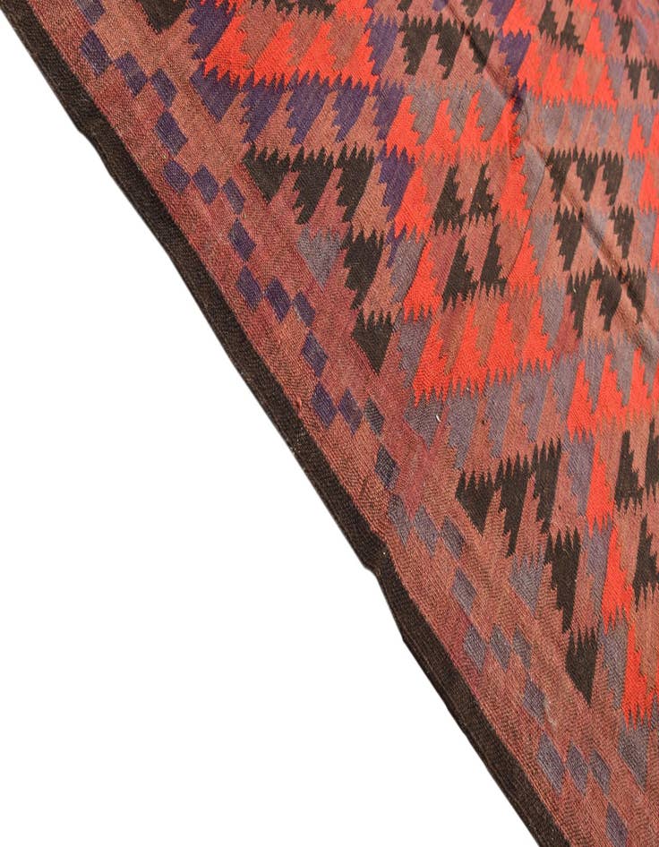 Detail image of  4' 4 x 13' 4  Hand Woven Kilim Fars Wool Runner Rug