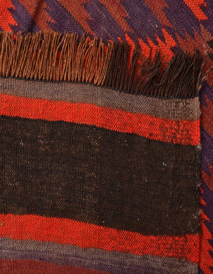 Detail image of  4' 4 x 13' 4  Hand Woven Kilim Fars Wool Runner Rug