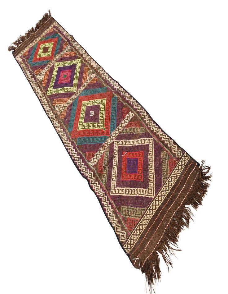 Detail image of  1' 11 x 7' 8  Hand Woven Kilim Fars Wool Runner Rug