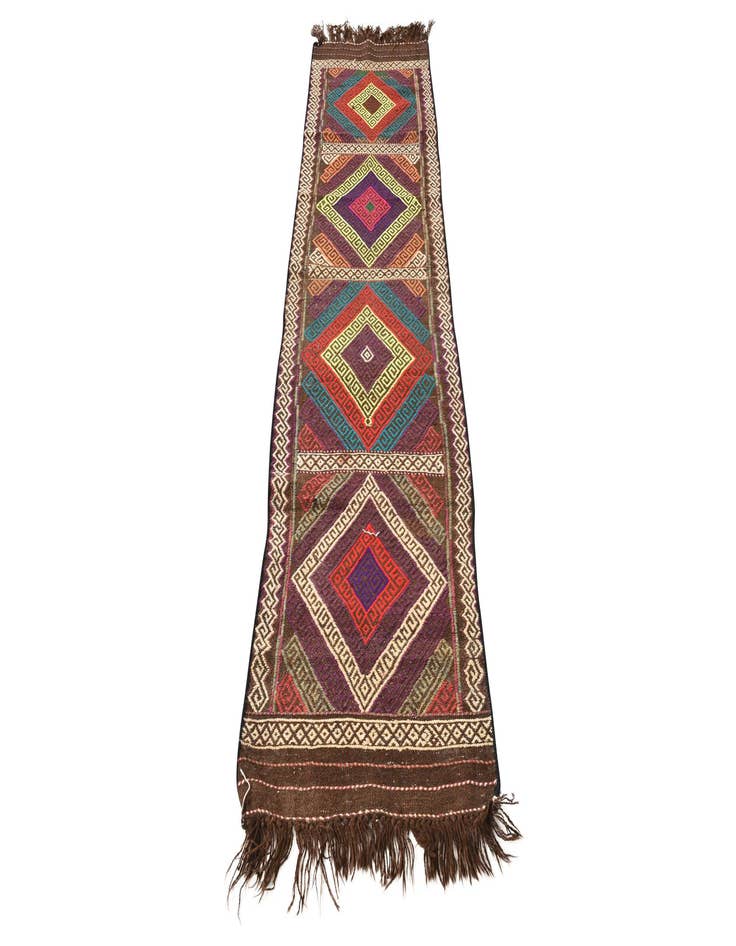 Detail image of  1' 11 x 7' 8  Hand Woven Kilim Fars Wool Runner Rug