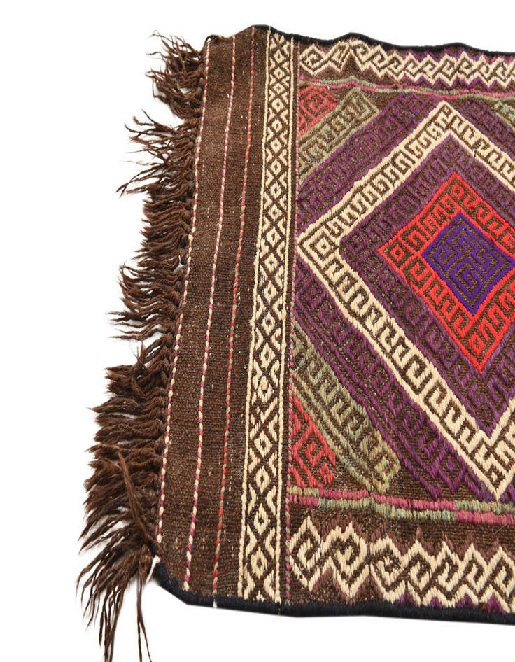 Detail image of  1' 11 x 7' 8  Hand Woven Kilim Fars Wool Runner Rug