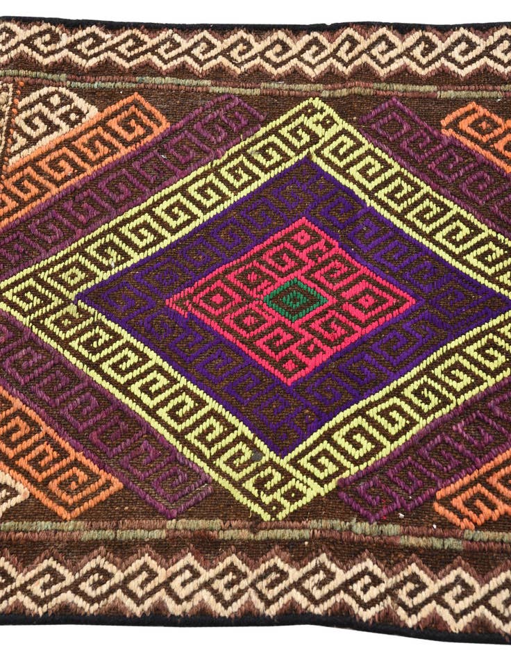 Detail image of  1' 11 x 7' 8  Hand Woven Kilim Fars Wool Runner Rug