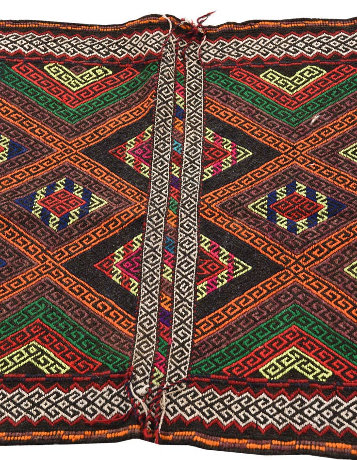 Detail image of  2' 4 x 8'  Hand Woven Kilim Fars Wool Runner Rug