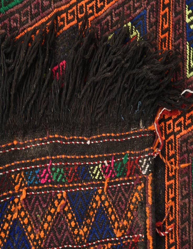 Detail image of  2' 4 x 8'  Hand Woven Kilim Fars Wool Runner Rug