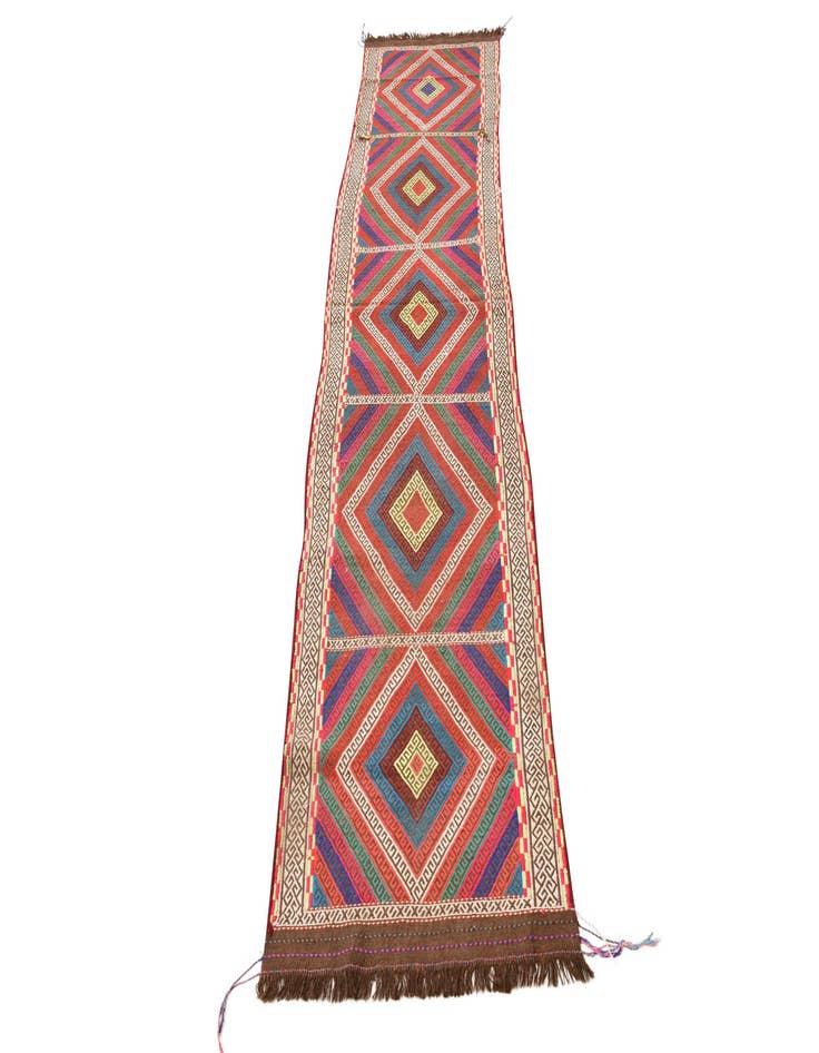 Detail image of  2' 2 x 9' 3  Hand Woven Kilim Fars Wool Runner Rug