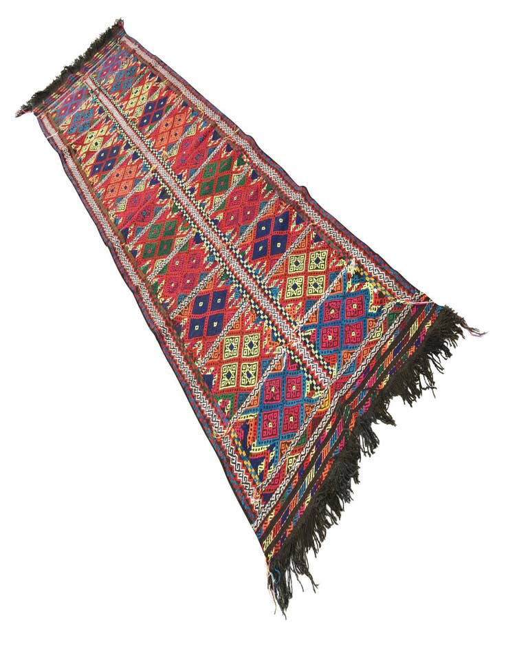 Detail image of  2' 7 x 9' 6  Hand Woven Kilim Fars Wool Runner Rug