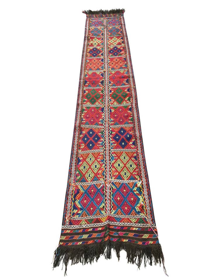 Detail image of  2' 7 x 9' 6  Hand Woven Kilim Fars Wool Runner Rug