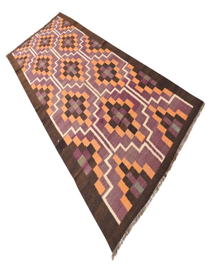 Detail image of  4' 11 x 12' 1  Hand Woven Kilim Fars Wool Runner Rug