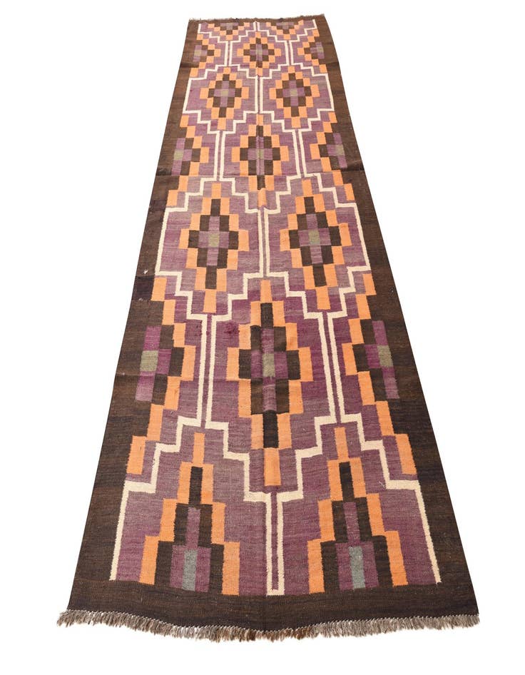 Detail image of  4' 11 x 12' 1  Hand Woven Kilim Fars Wool Runner Rug