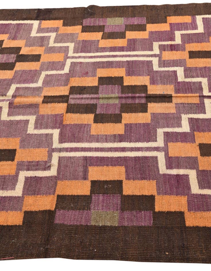 Detail image of  4' 11 x 12' 1  Hand Woven Kilim Fars Wool Runner Rug