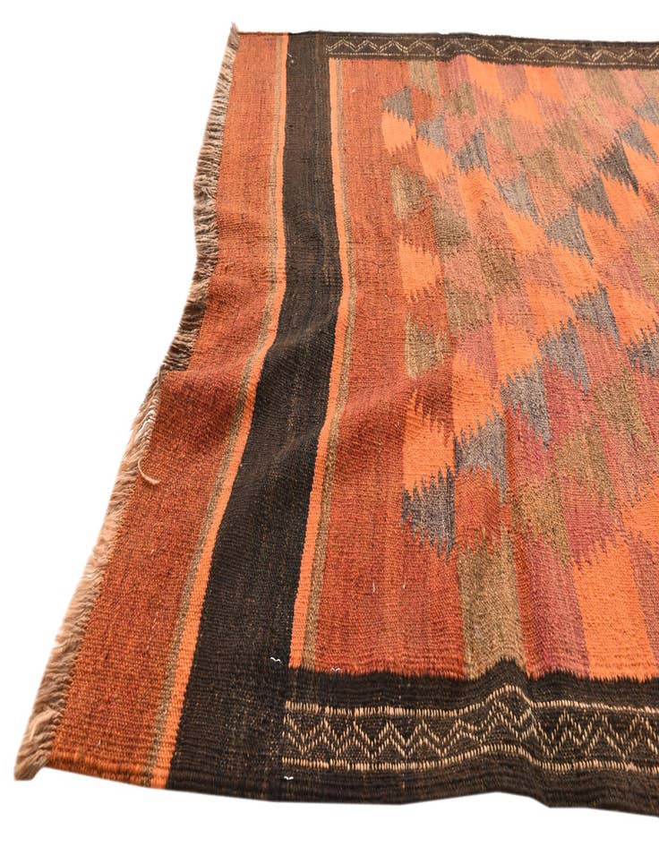 Detail image of  3' 10 x 10' 5  Hand Woven Kilim Fars Wool Runner Rug