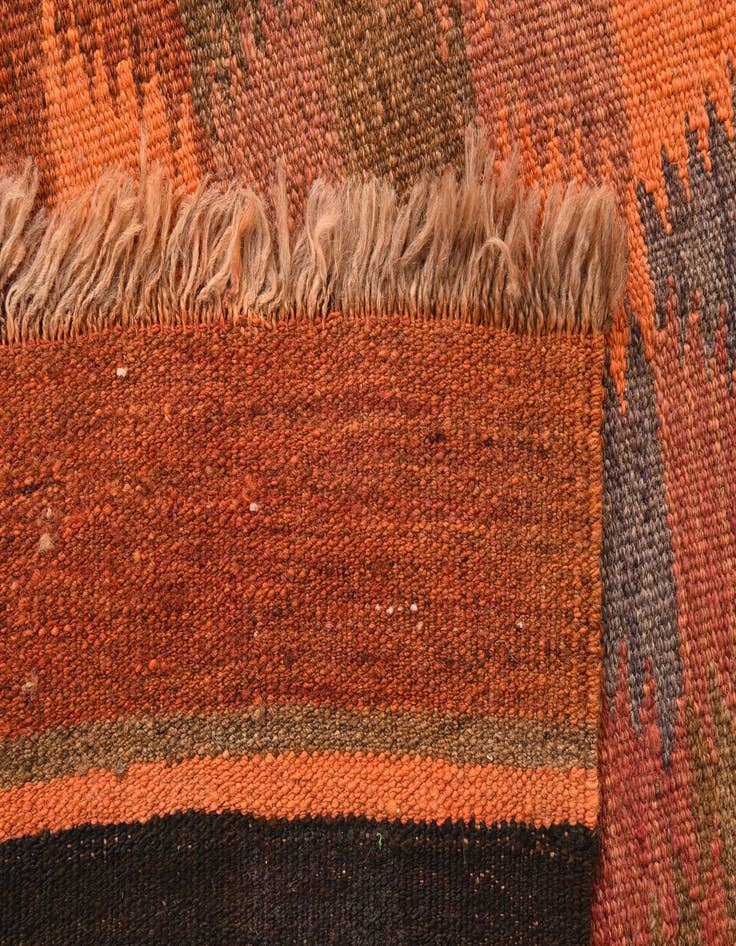 Detail image of  3' 10 x 10' 5  Hand Woven Kilim Fars Wool Runner Rug