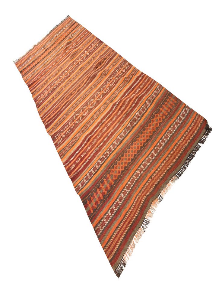 Detail image of  3' 9 x 9' 3  Hand Woven Kilim Fars Wool Runner Rug