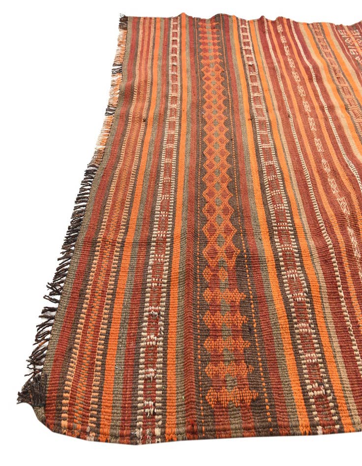 Detail image of  3' 9 x 9' 3  Hand Woven Kilim Fars Wool Runner Rug