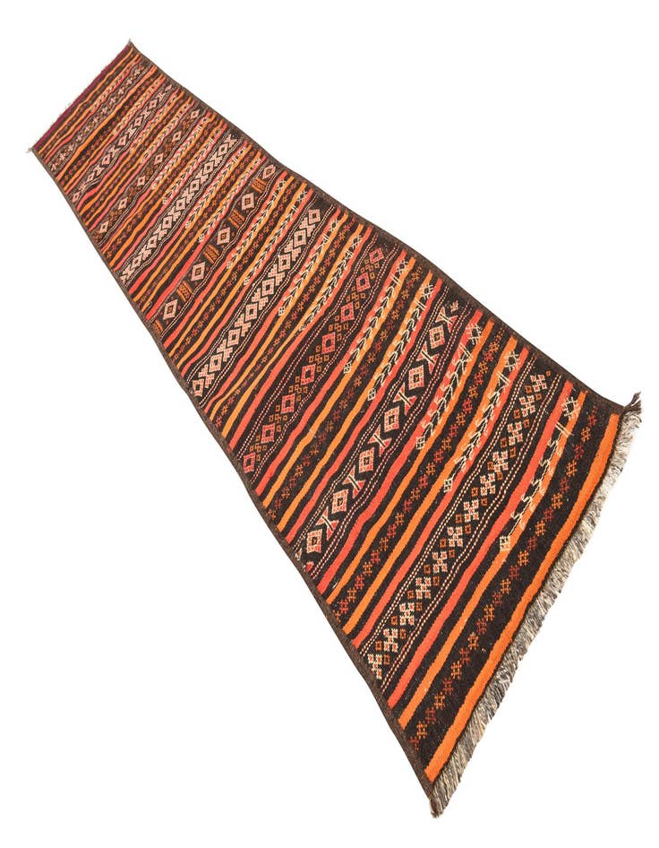 Detail image of  2' 2 x 10' 3  Hand Woven Kilim Fars Wool Runner Rug