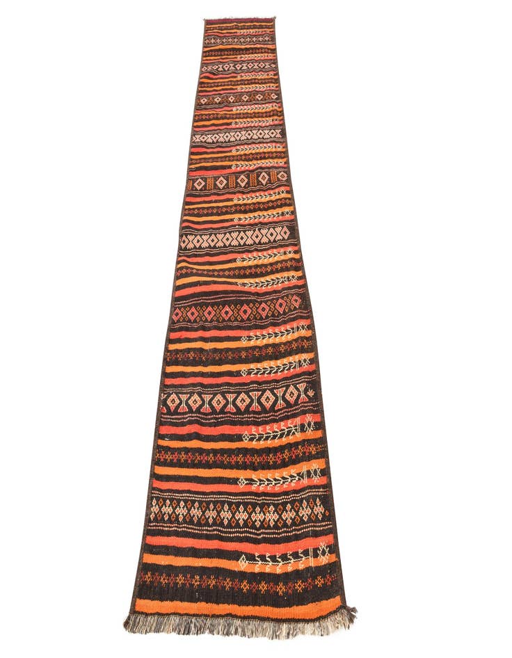 Detail image of  2' 2 x 10' 3  Hand Woven Kilim Fars Wool Runner Rug