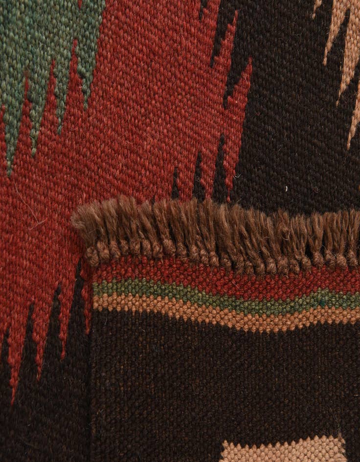 Detail image of  5' 2 x 12' 2  Hand Woven Kilim Fars Wool Runner Rug