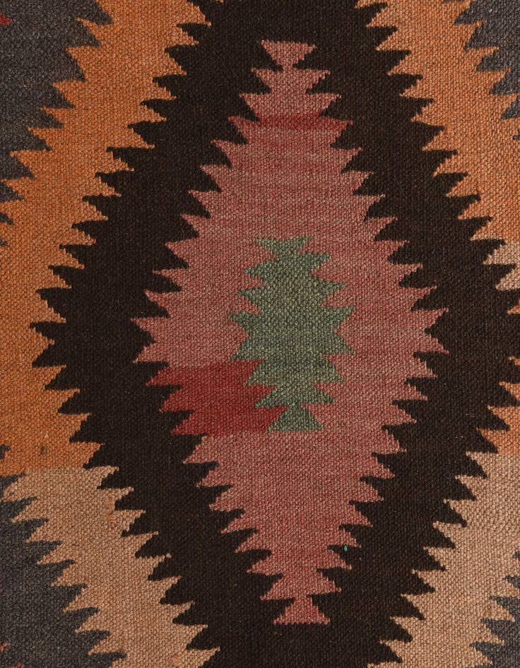 Detail image of  5' 2 x 12' 2  Hand Woven Kilim Fars Wool Runner Rug