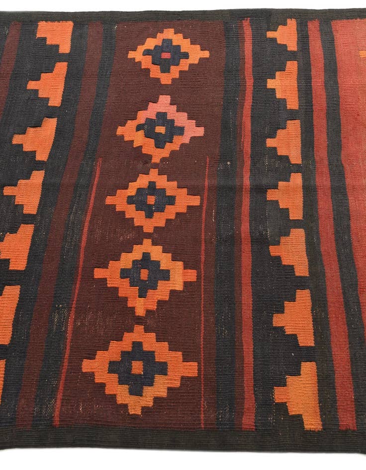 Detail image of  3' 4 x 11'  Hand Woven Kilim Fars Wool Runner Rug