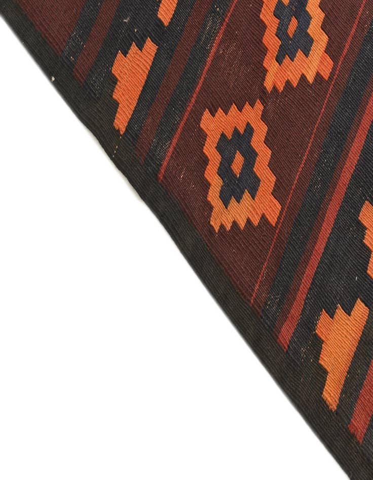 Detail image of  3' 4 x 11'  Hand Woven Kilim Fars Wool Runner Rug
