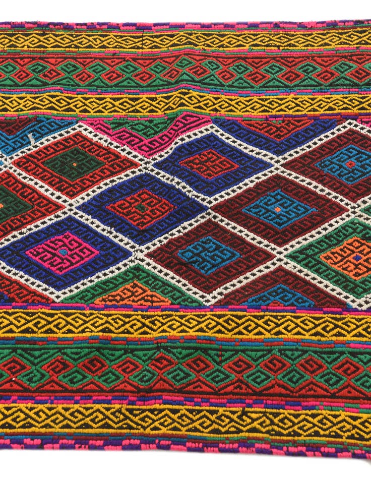 Detail image of  2' 4 x 8'  Hand Woven Kilim Fars Wool Runner Rug