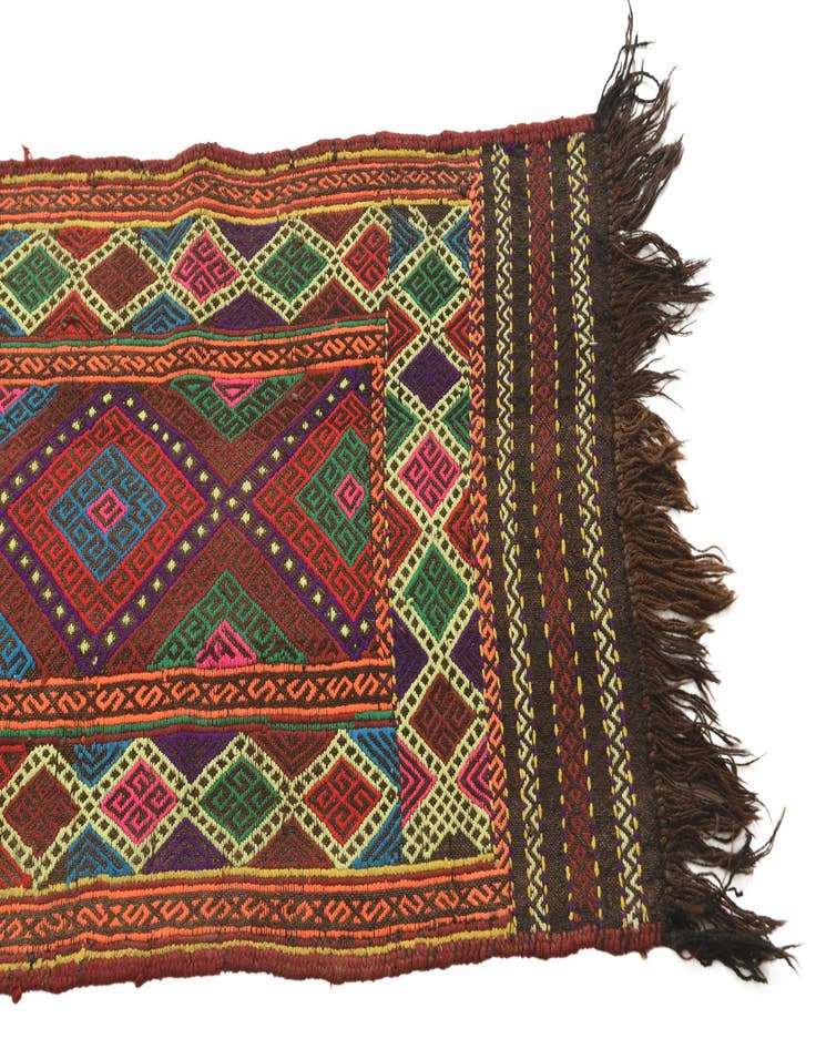 Detail image of  1' 10 x 8'  Hand Woven Kilim Fars Wool Runner Rug