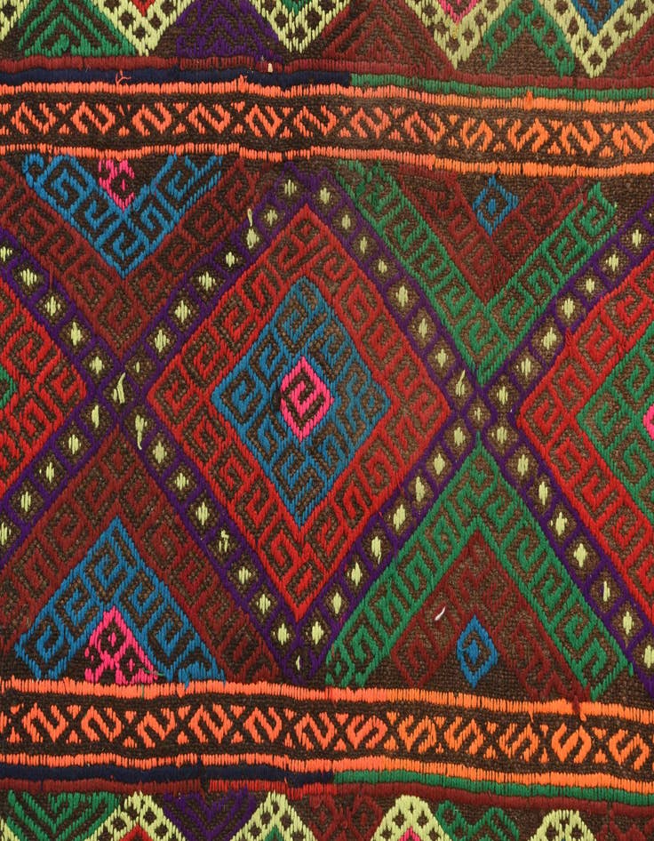 Detail image of  1' 10 x 8'  Hand Woven Kilim Fars Wool Runner Rug