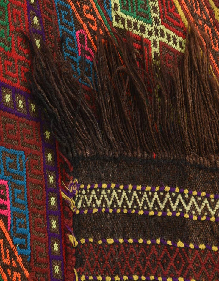 Detail image of  1' 10 x 8'  Hand Woven Kilim Fars Wool Runner Rug