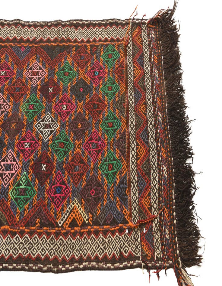 Detail image of  2' 7 x 9' 2  Hand Woven Kilim Fars Wool Runner Rug