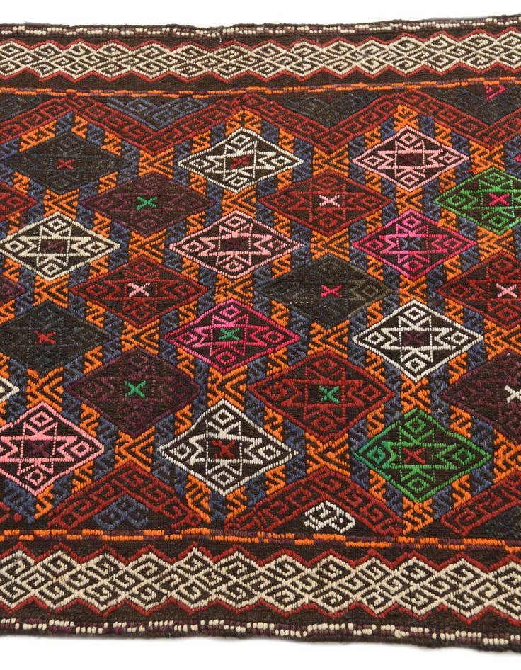 Detail image of  2' 7 x 9' 2  Hand Woven Kilim Fars Wool Runner Rug