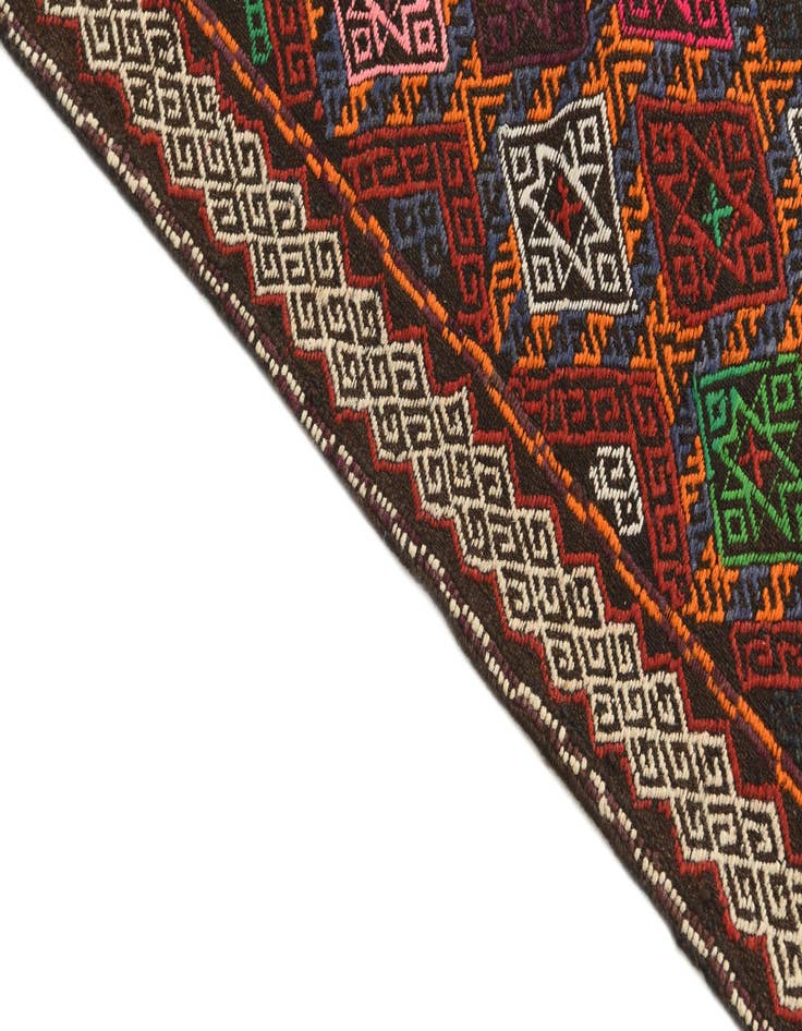 Detail image of  2' 7 x 9' 2  Hand Woven Kilim Fars Wool Runner Rug