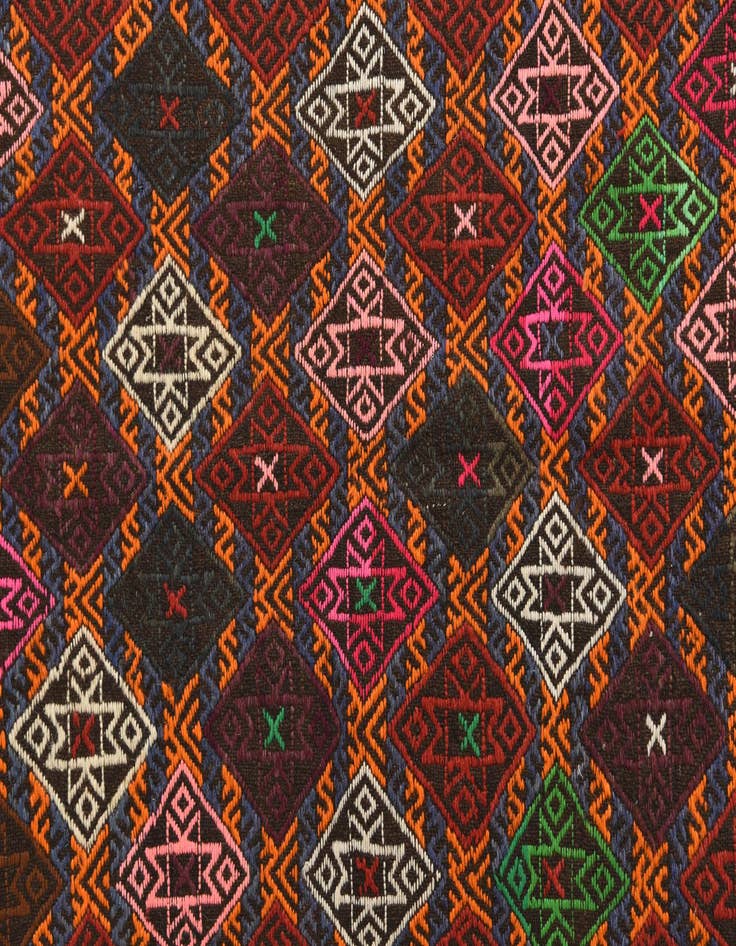 Detail image of  2' 7 x 9' 2  Hand Woven Kilim Fars Wool Runner Rug