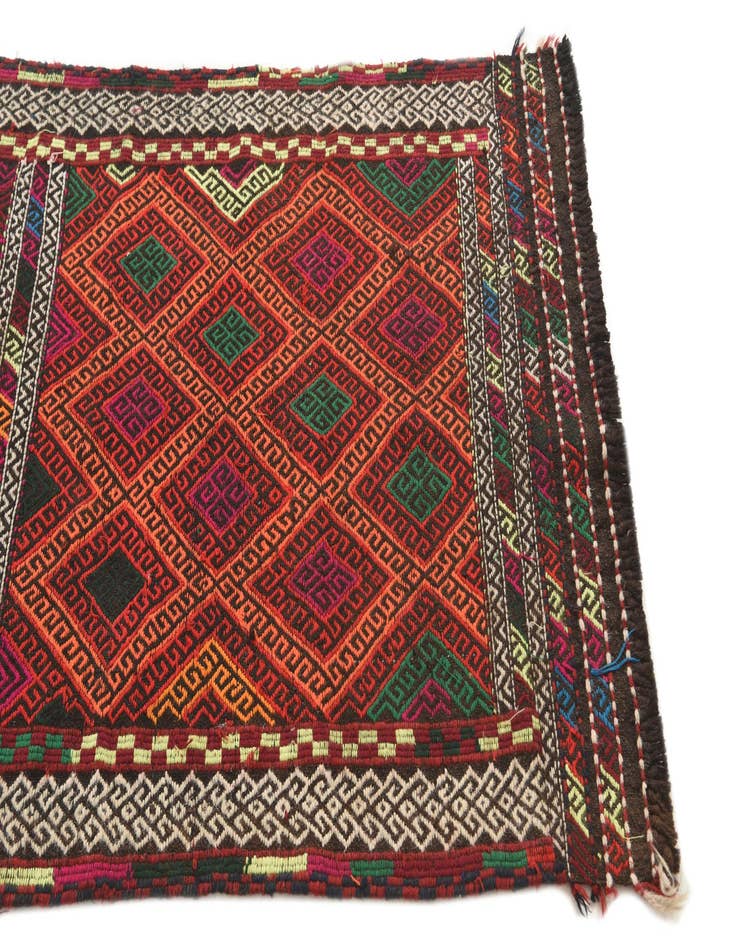 Detail image of  2' 8 x 8' 5  Hand Woven Kilim Fars Wool Runner Rug