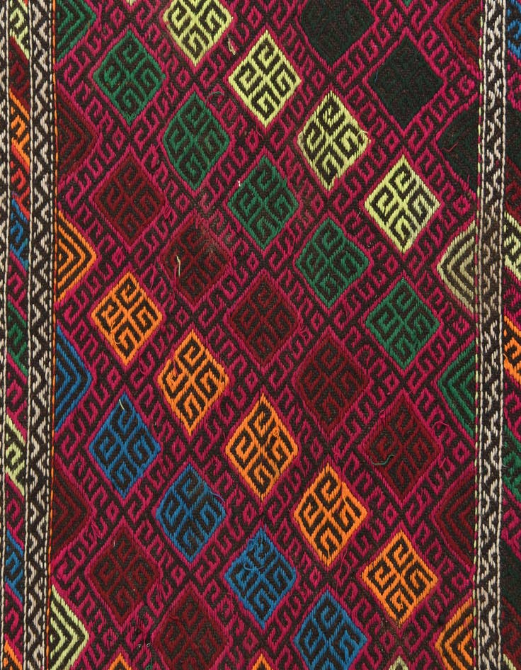 Detail image of  2' 8 x 8' 5  Hand Woven Kilim Fars Wool Runner Rug