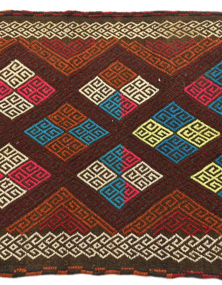 Detail image of  2' 5 x 10' 1  Hand Woven Kilim Fars Wool Runner Rug
