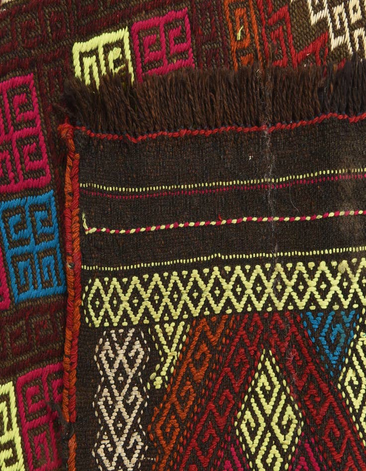 Detail image of  2' 5 x 10' 1  Hand Woven Kilim Fars Wool Runner Rug