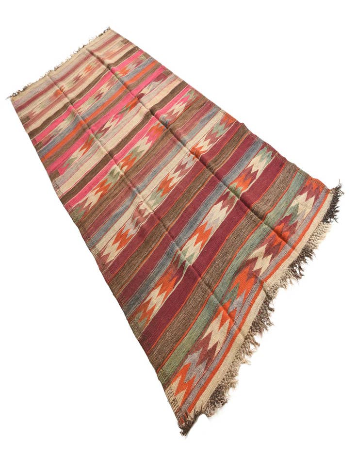 Detail image of  5' x 10' 10  Hand Woven Kilim Fars Wool Runner Rug