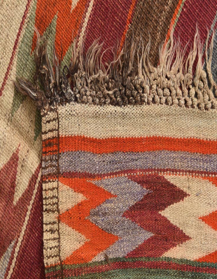 Detail image of  5' x 10' 10  Hand Woven Kilim Fars Wool Runner Rug