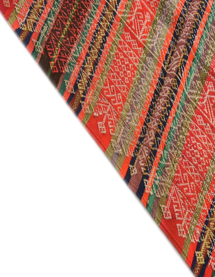 Detail image of  4' 3 x 10'  Hand Woven Kilim Fars Wool Runner Rug