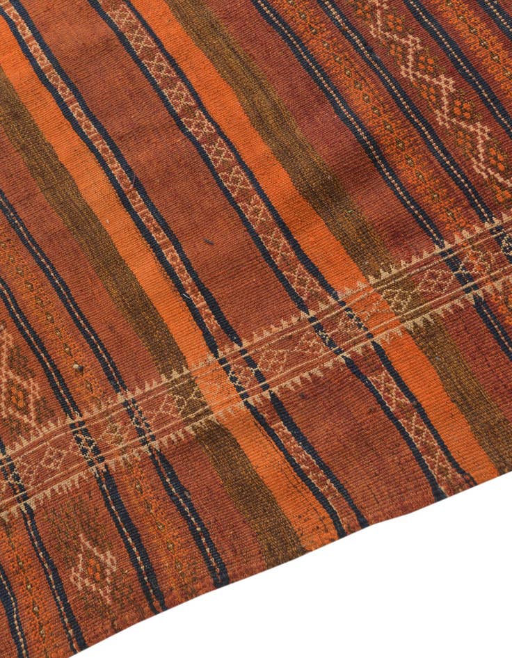 Detail image of  4' 5 x 11' 10  Hand Woven Kilim Fars Wool Runner Rug