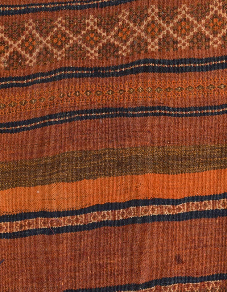 Detail image of  4' 5 x 11' 10  Hand Woven Kilim Fars Wool Runner Rug