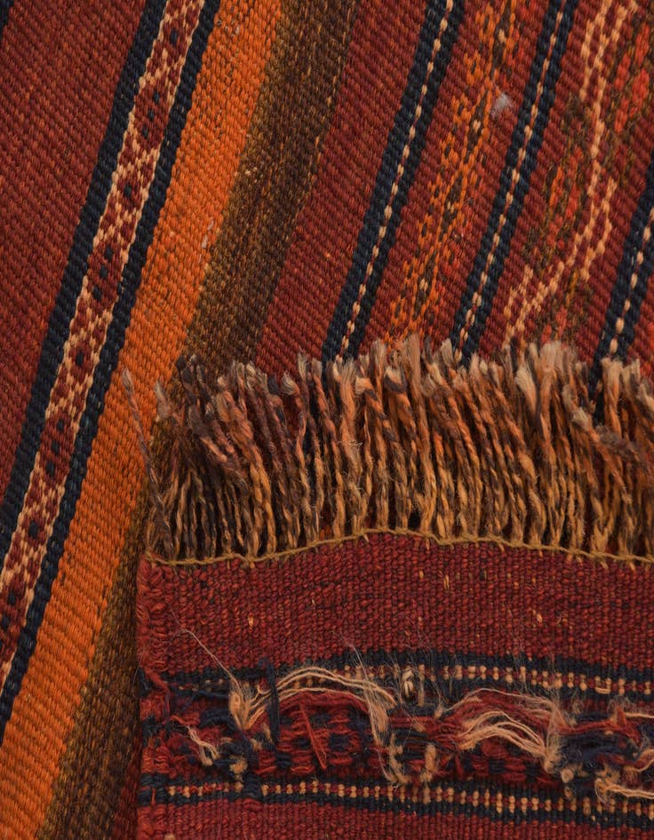 Detail image of  4' 5 x 11' 10  Hand Woven Kilim Fars Wool Runner Rug